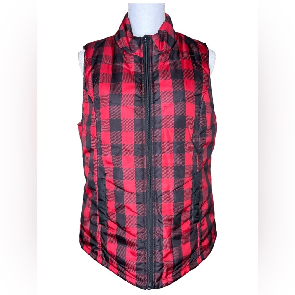 Red Camel Plaid Quilted Vest